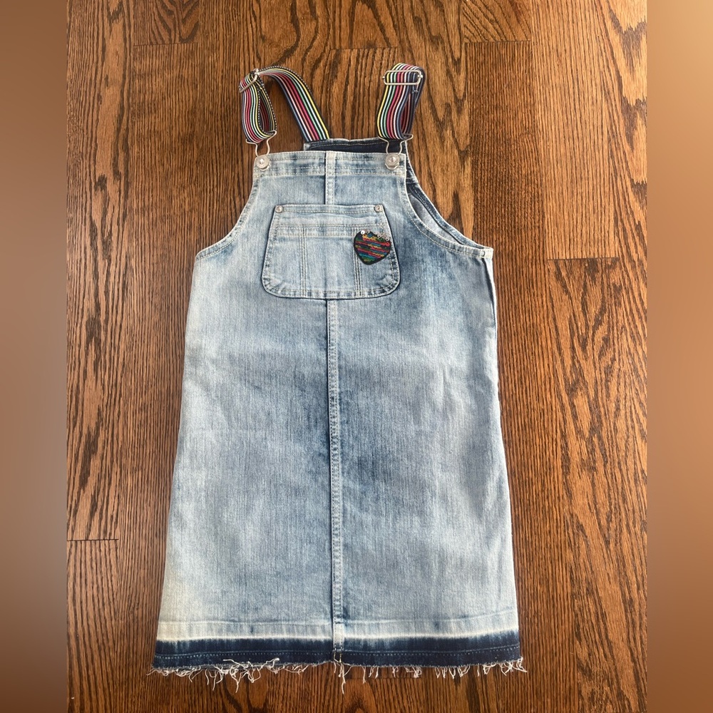 Jordache girls denim jean rainbow jumper dress 7 8